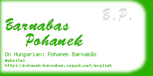barnabas pohanek business card