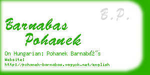 barnabas pohanek business card